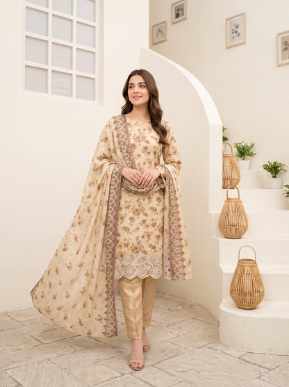 CALIA 3pcs Un-Stitched Emb Printed Staple [D-6069]