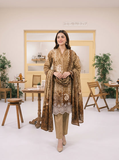 MIRAAS 3pcs Un-Stitched Emb Printed Staple [D-5931]