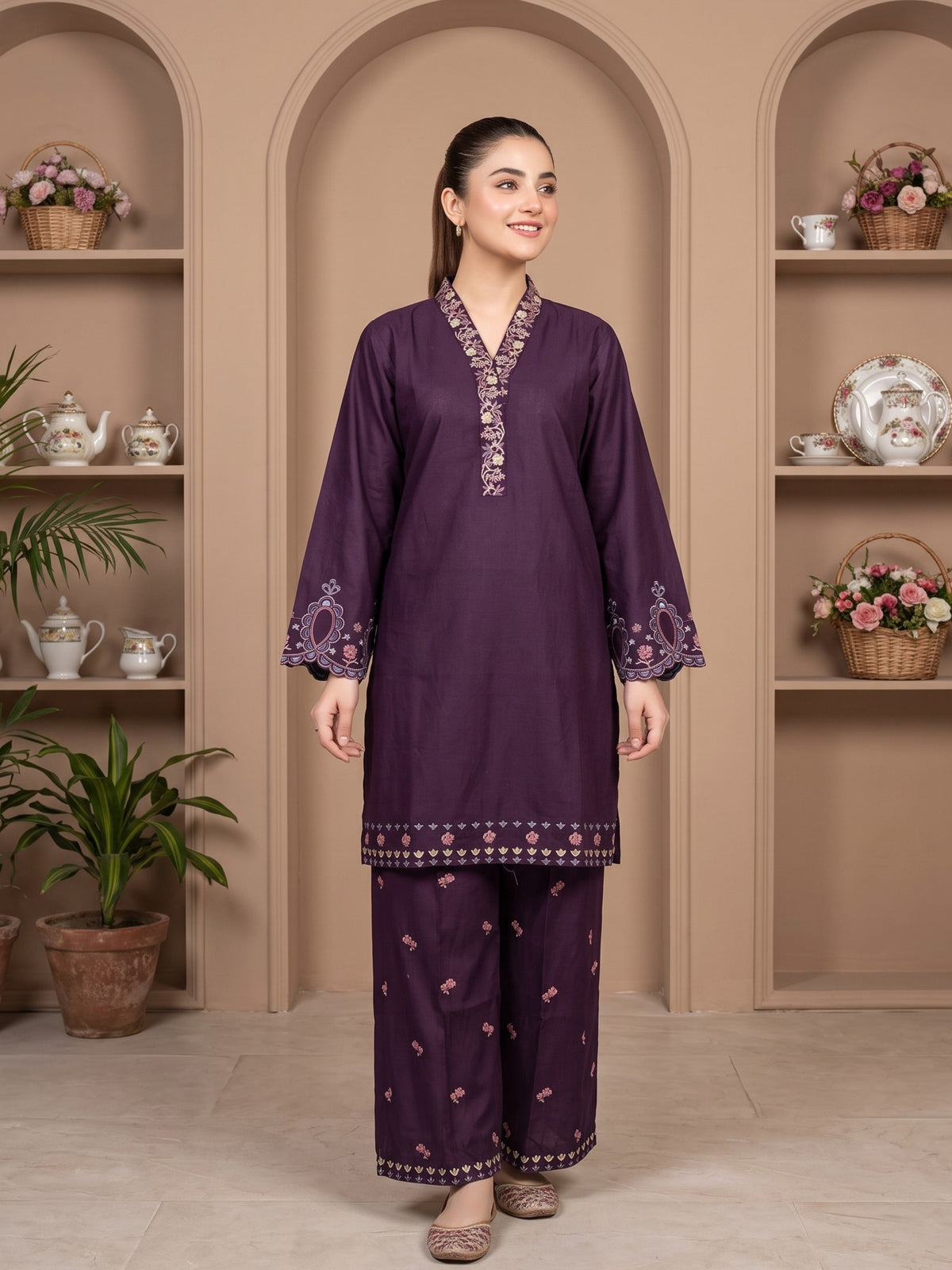 ZAIRE 2pcs Stitched Emb Cotton [D-4981]