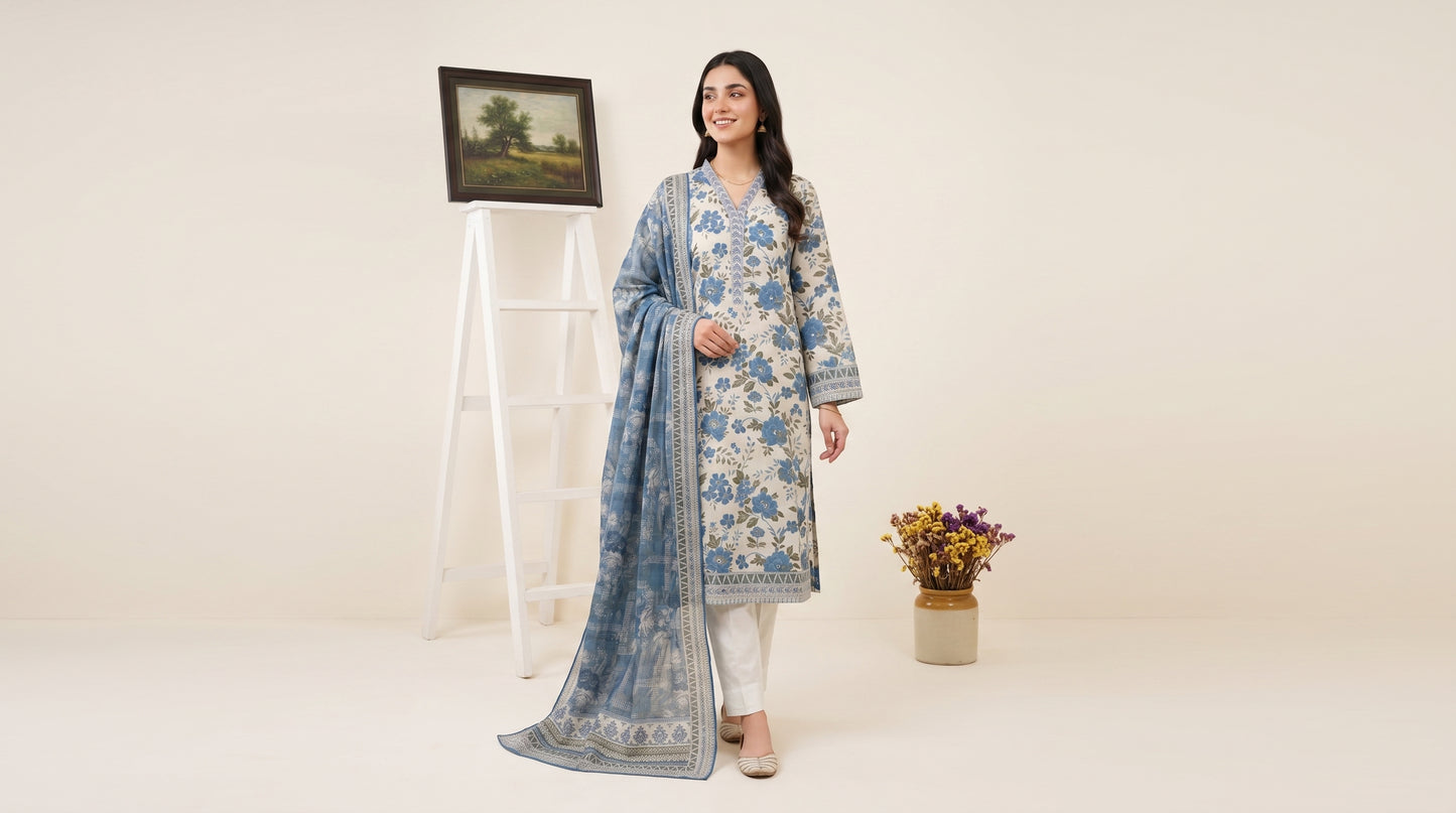 LAVINIA 3pcs Un-Stitched Printed Lawn [D-04]
