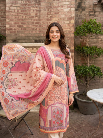 AYEZAH 3pcs Un-Stitched Print Viscose [D-03]