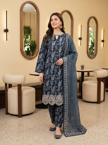 ZAINA 3pcs Un-Stitched Emb Printed Cotton [D-5959]