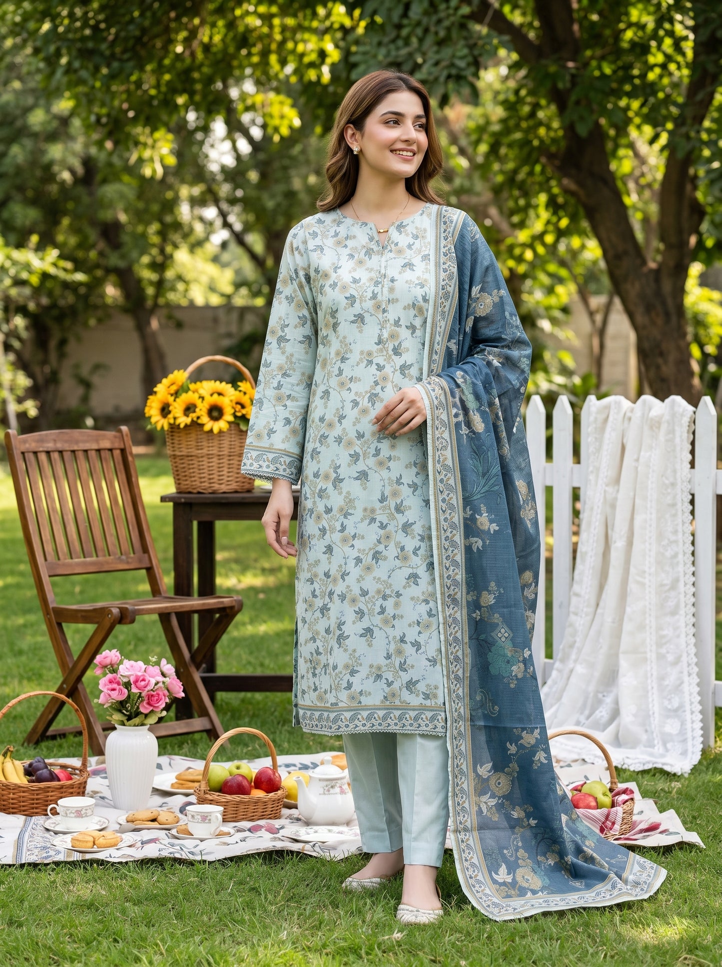 Mirage Stitched Digital Printed Lawn [D-4168]