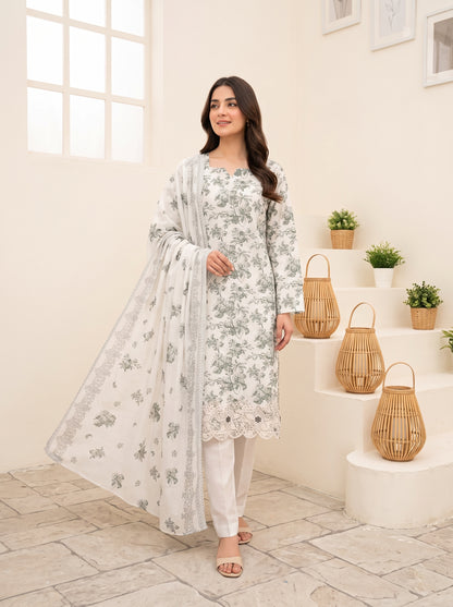 CALIA 3pcs Un-Stitched Emb Printed Staple [D-6076]