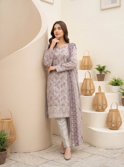 CALIA 3pcs Un-Stitched Emb Printed Staple [D-6079]