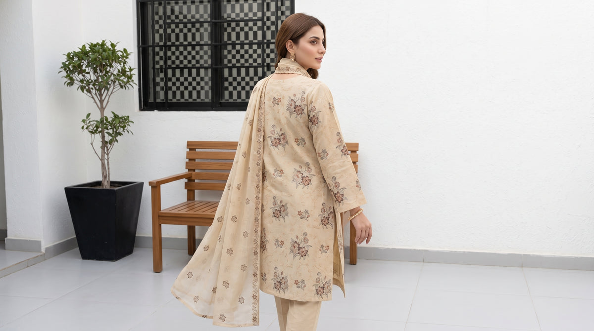 NEHAL 3pcs Un-Stitched Emb LAWN [D-4830]