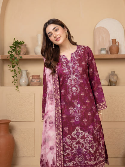 DESIR 3pcs Un-Stitched Emb Printed Staple [D-5890]