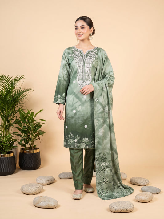 MAHIRI 3pcs Un-Stitched Emb Printed Staple [D-5919]