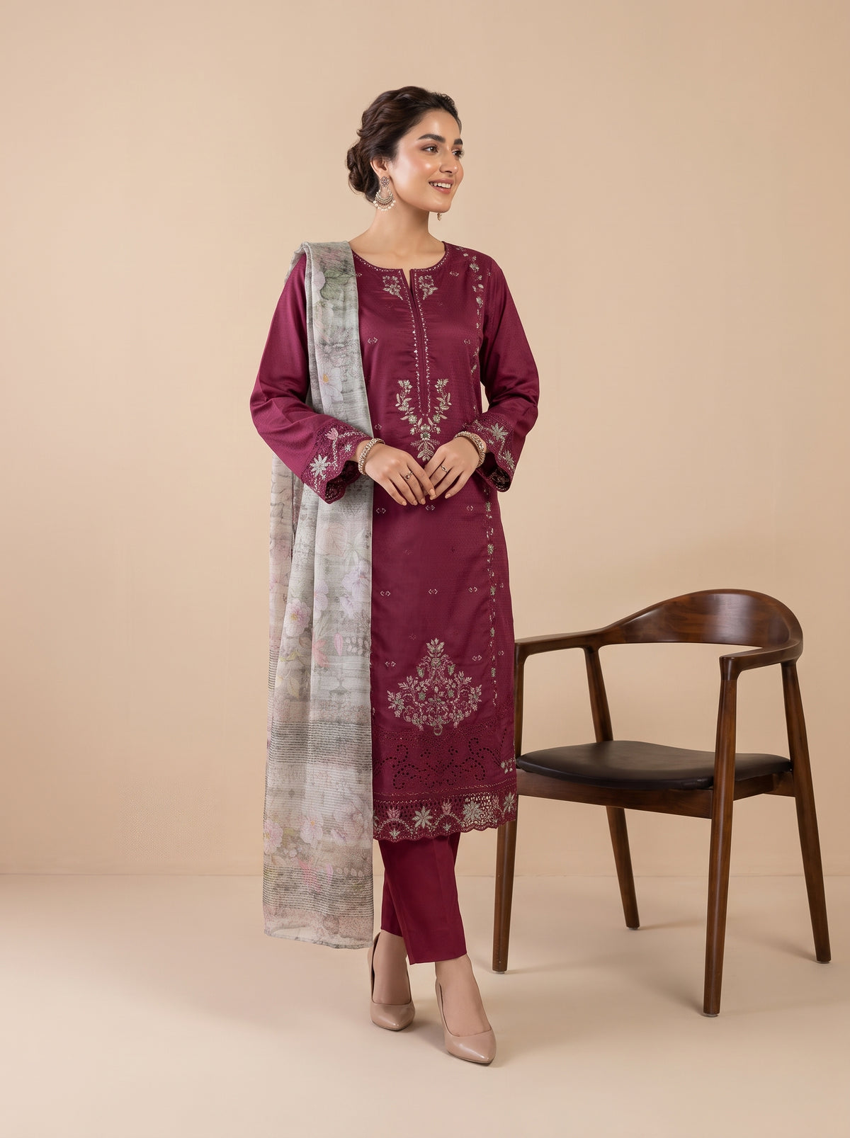 AMAYA 3pcs Un-Stitched Emb Viscose [D-5255]