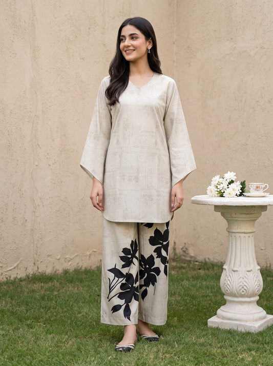 Emaan 2pcs Stitched Printed Crepe [D-4388]