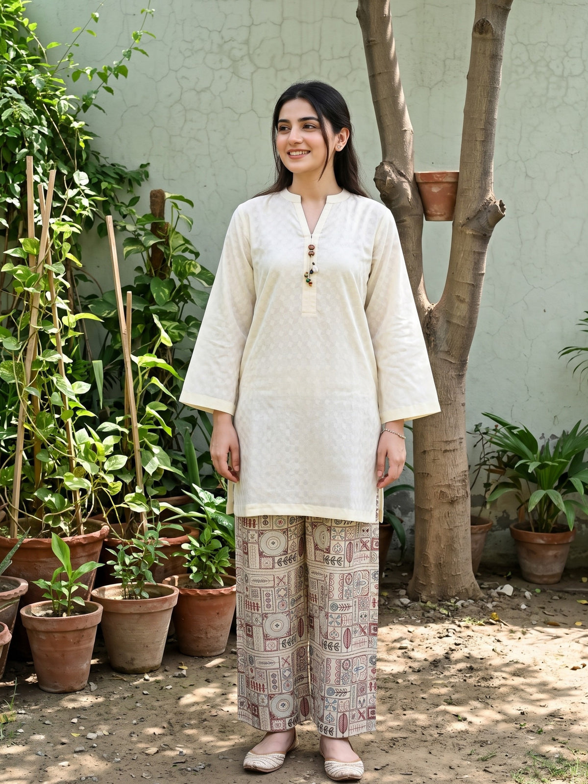 AFSANE 2pcs Stitched Emb Cotton [D-4482]