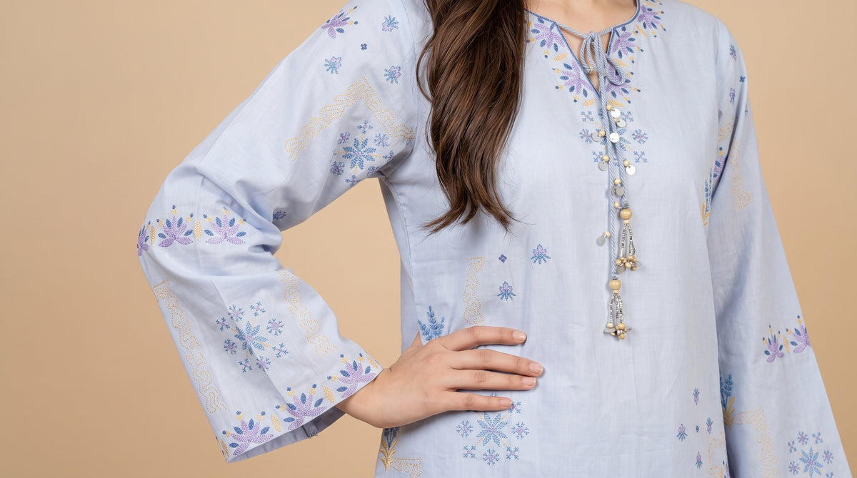 NAIMAAH 2pcs Stitched Emb Cotton [D-5157]