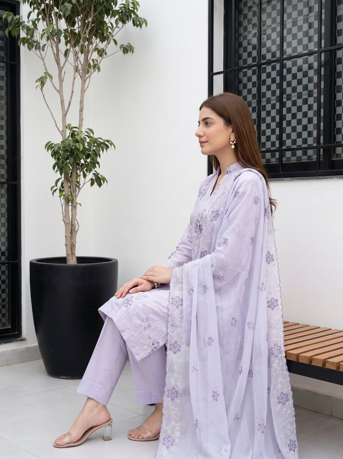 NEHAL 3pcs Un-Stitched Emb LAWN [D-4835]