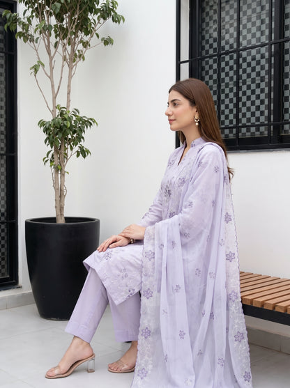 NEHAL 3pcs Un-Stitched Emb LAWN [D-4835]