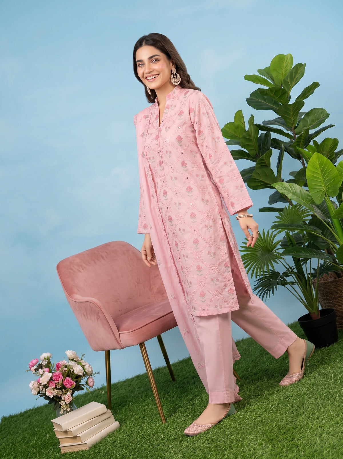 SOFIA 3pcs Un-Stitched Emb Cambric [D-4892]