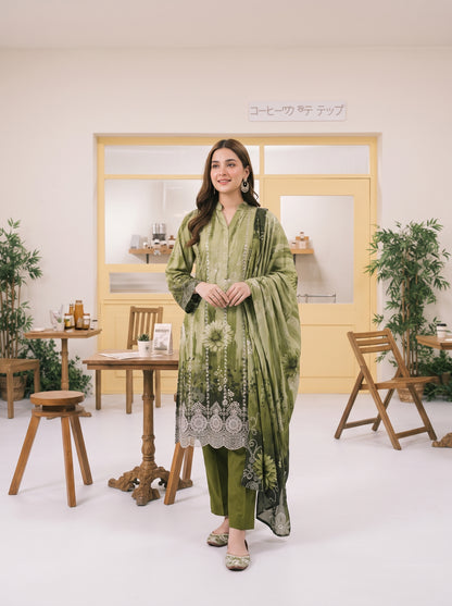 MIRAAS 3pcs Un-Stitched Emb Printed Staple [D-5927]