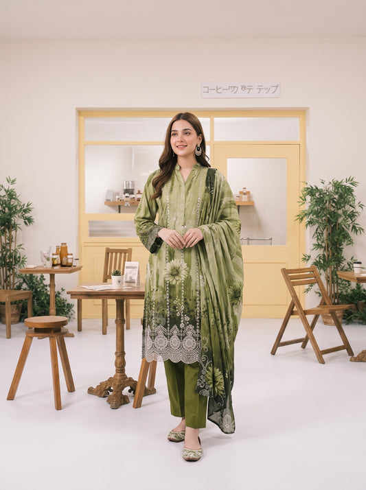 MIRAAS 3pcs Un-Stitched Emb Printed Staple [D-5927]