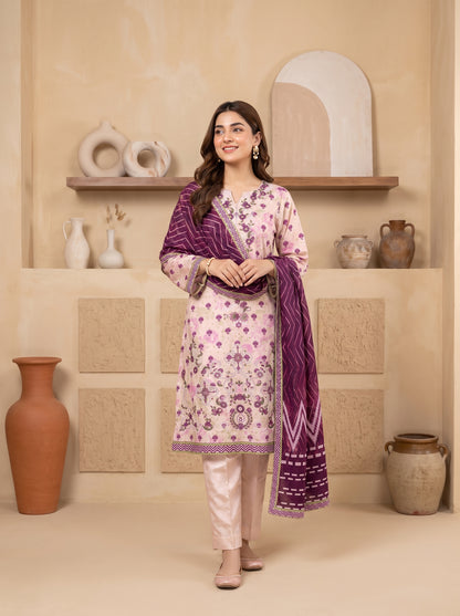 DESIR 3pcs Un-Stitched Emb Printed Staple [D-5898]
