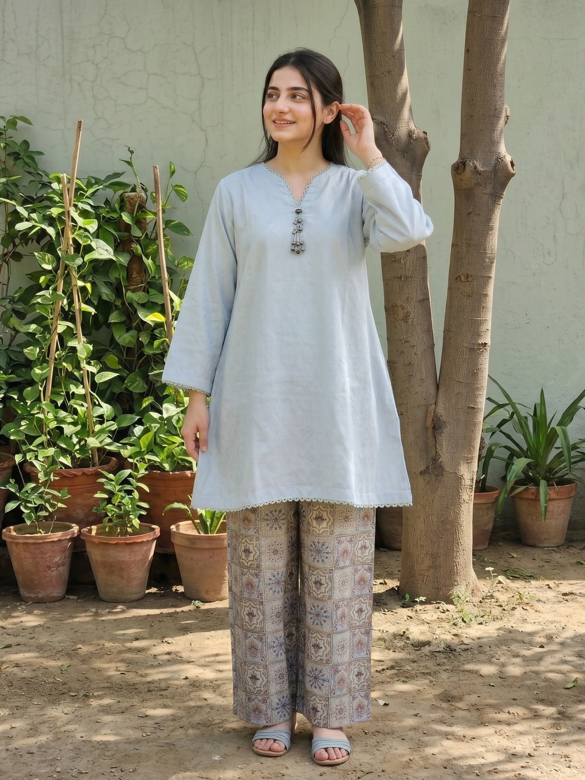 AFSANE 2pcs Stitched Emb Cotton [D-4486]