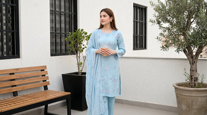 NEHAL 3pcs Un-Stitched Emb LAWN [D-4831]