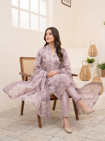 CALIA 3pcs Un-Stitched Emb Printed Staple [D-6080]