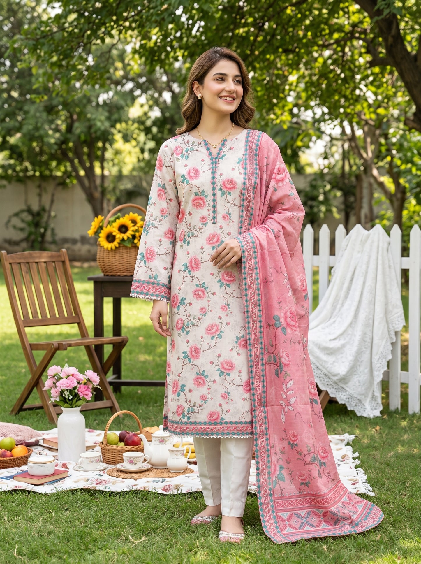 Mirage Stitched Digital Printed Lawn [D-4167]
