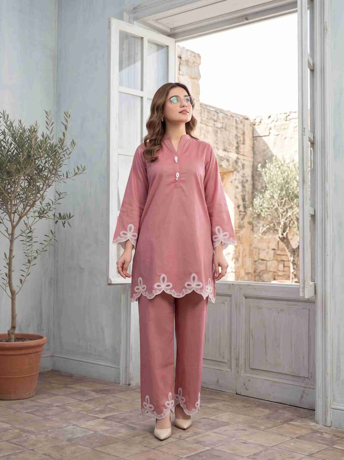 PAIMANA 2pcs Stitched Emb Cotton [D-4413]