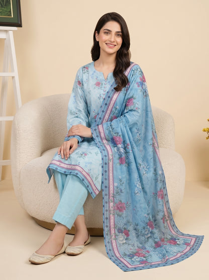 LAVINIA 3pcs Un-Stitched Printed Lawn [D-08]