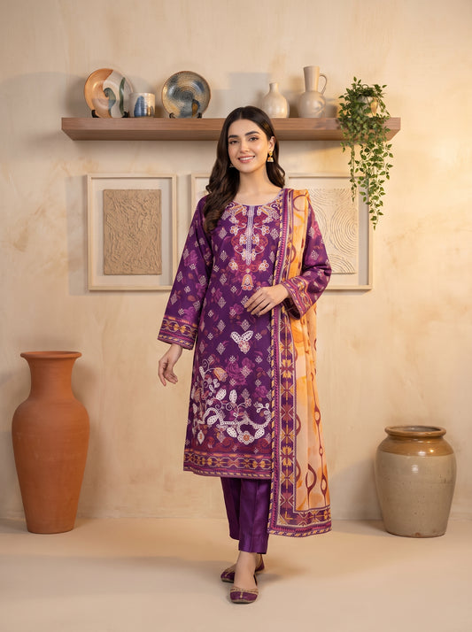 DESIR 3pcs Un-Stitched Emb Printed Staple [D-5896]