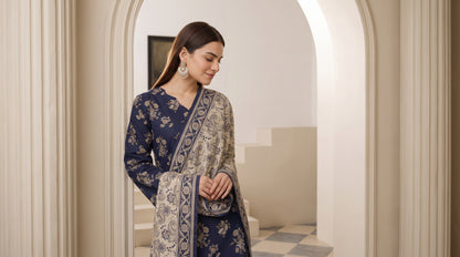 MAHRUKH 3pcs Stitched Printed Khaddar [D-6147]