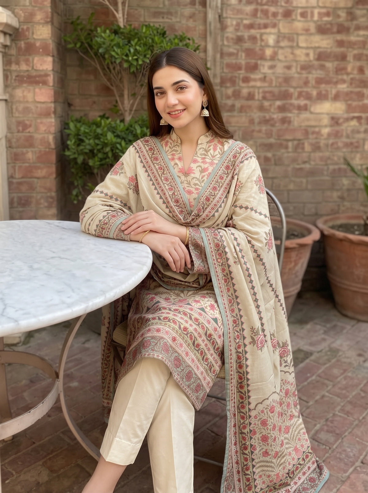 AYEZAH 3pcs Un-Stitched Print Viscose [D-06]