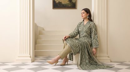 MAHRUKH 3pcs Stitched Printed Khaddar [D-6151]