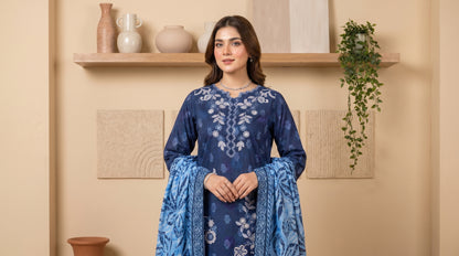 DESIR 3pcs Un-Stitched Emb Printed Staple [D-5891]