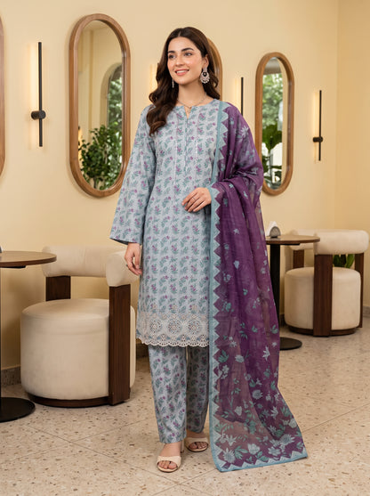 ZAINA 3pcs Un-Stitched Emb Printed Cotton [D-5956]