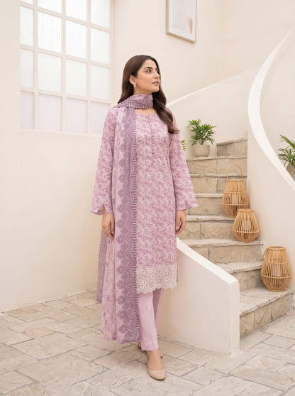 CALIA 3pcs Un-Stitched Emb Printed Staple [D-6077]