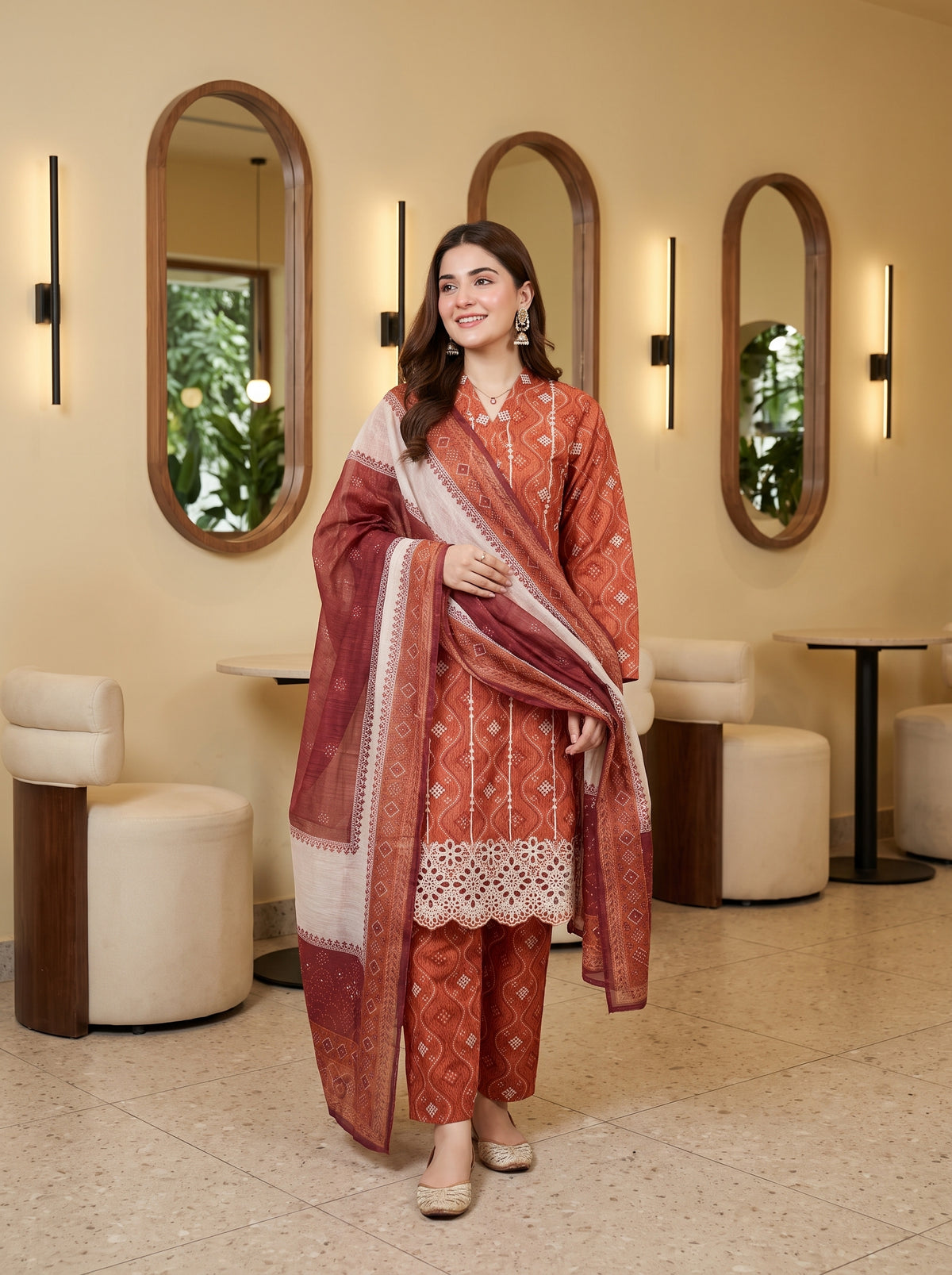 ZAINA 3pcs Un-Stitched Emb Printed Cotton [D-5964]