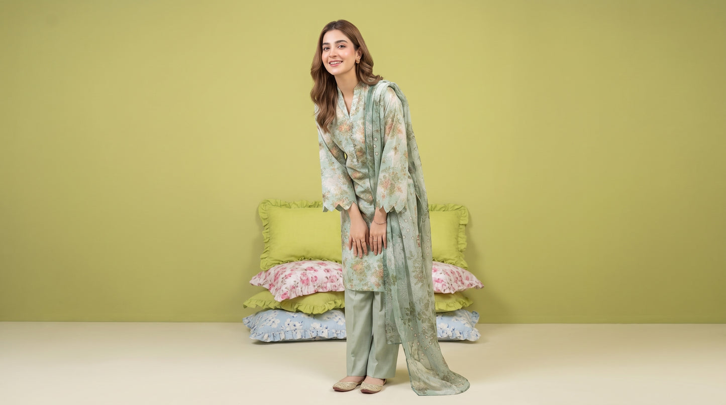 KHOYA 3pcs Un-Stitched Printed Lawn [D-5430]