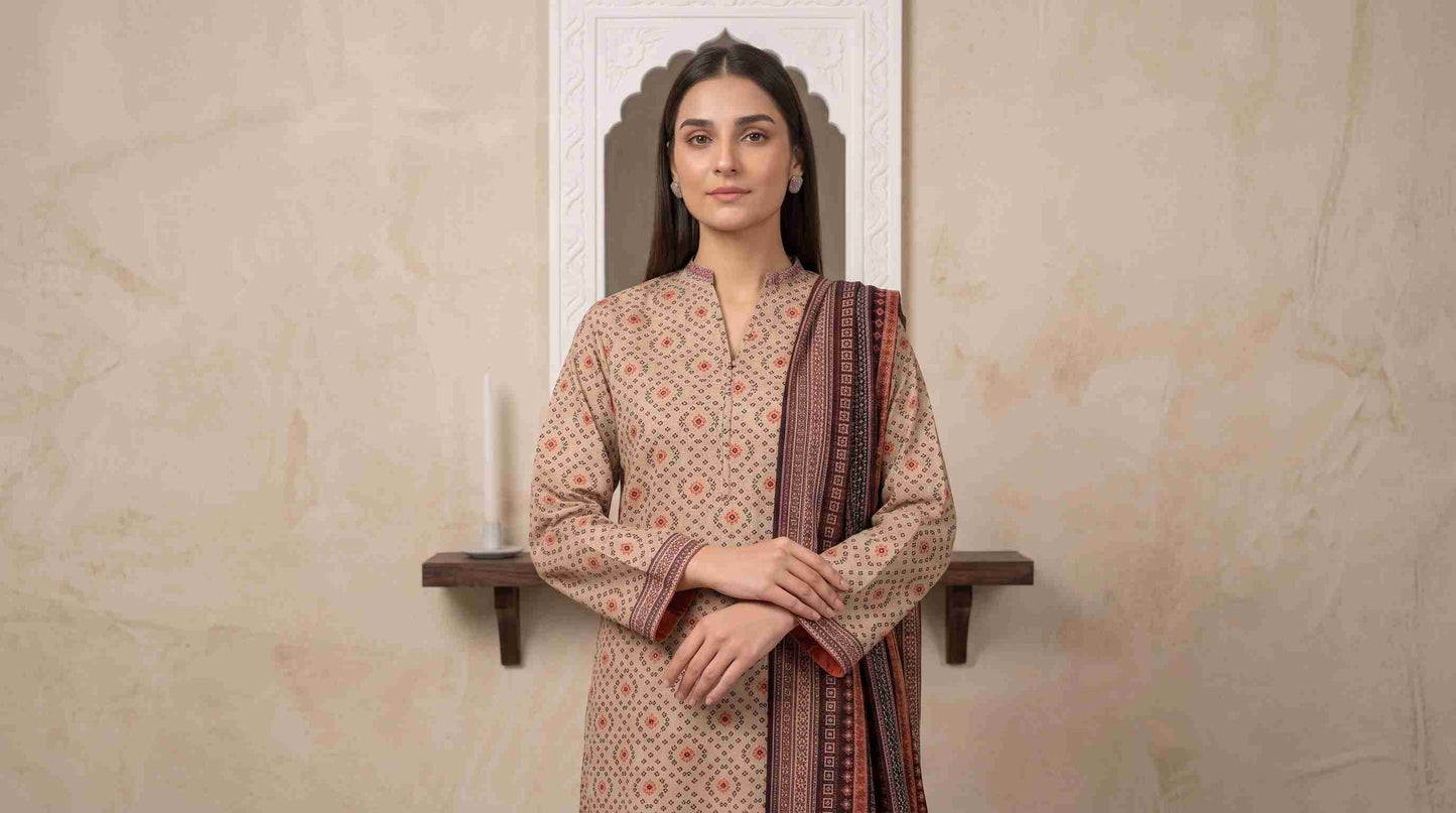 INAYA 3pcs Stitched Printed Lawn [D-5125]