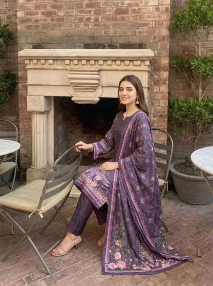 AYEZAH 3pcs Un-Stitched Print Viscose [D-04]