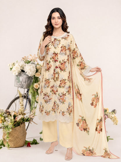 REEM 3pcs Un-Stitched Emb Printed Lawn [D-4041]