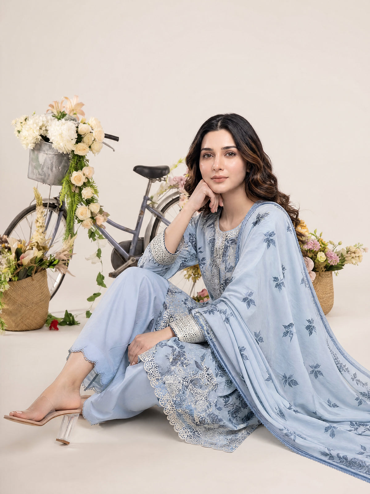 REEM 3pcs Un-Stitched Emb Printed Lawn [D-4042]