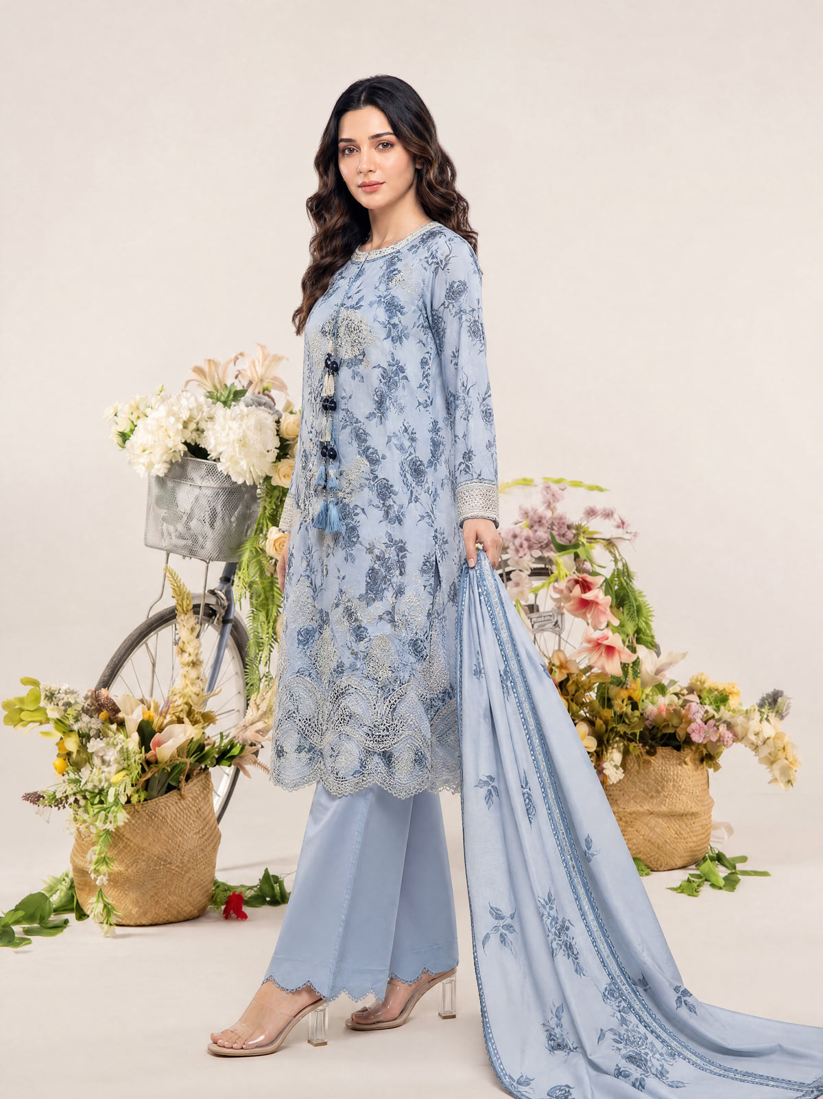 REEM 3pcs Un-Stitched Emb Printed Lawn [D-4042]