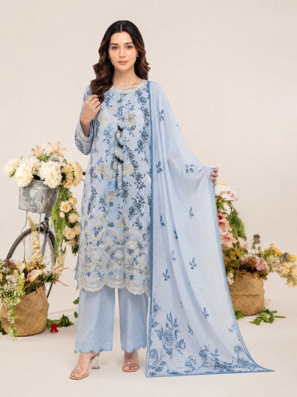 REEM 3pcs Un-Stitched Emb Printed Lawn [D-4042]
