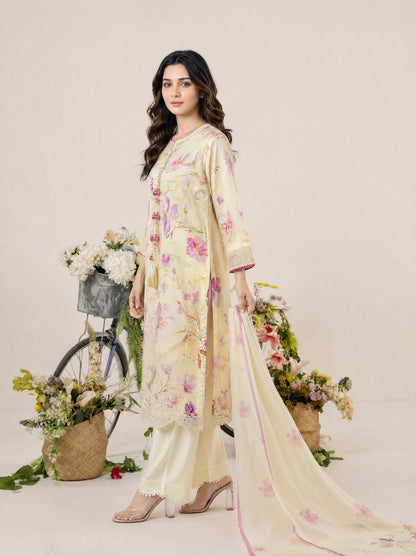 REEM 3pcs Un-Stitched Emb Printed Lawn [D-4043]