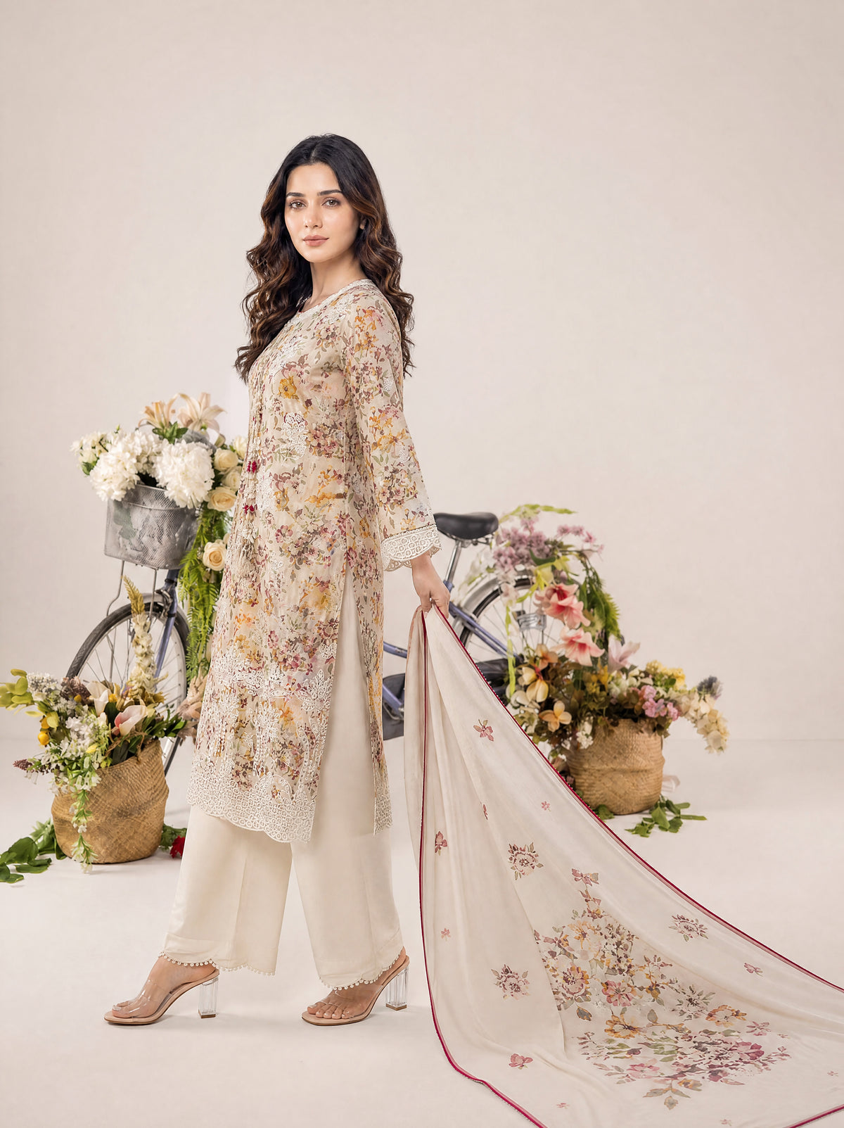 REEM 3pcs Un-Stitched Emb Printed Lawn [D-4045]