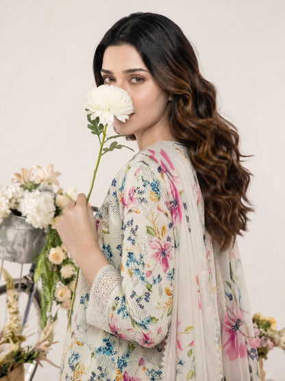 REEM 3pcs Un-Stitched Emb Printed Lawn [D-4046]