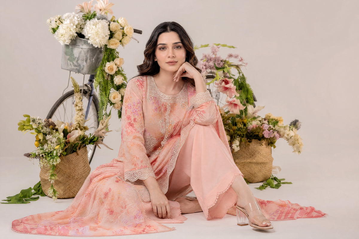 REEM 3pcs Un-Stitched Emb Printed Lawn [D-4049]