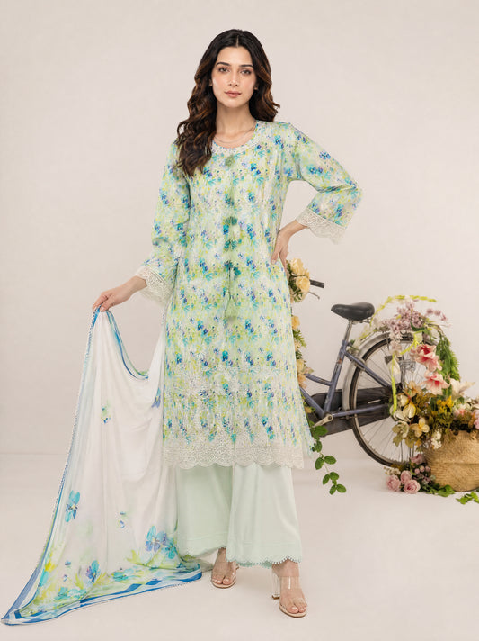 REEM 3pcs Un-Stitched Emb Printed Lawn [D-4050]