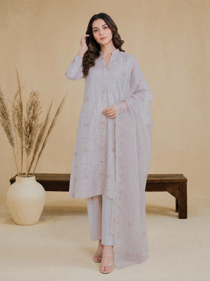 RUHANI 3pcs Un-Stitched Exclusive Emb Cambric