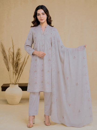 RUHANI 3pcs Un-Stitched Exclusive Emb Cambric